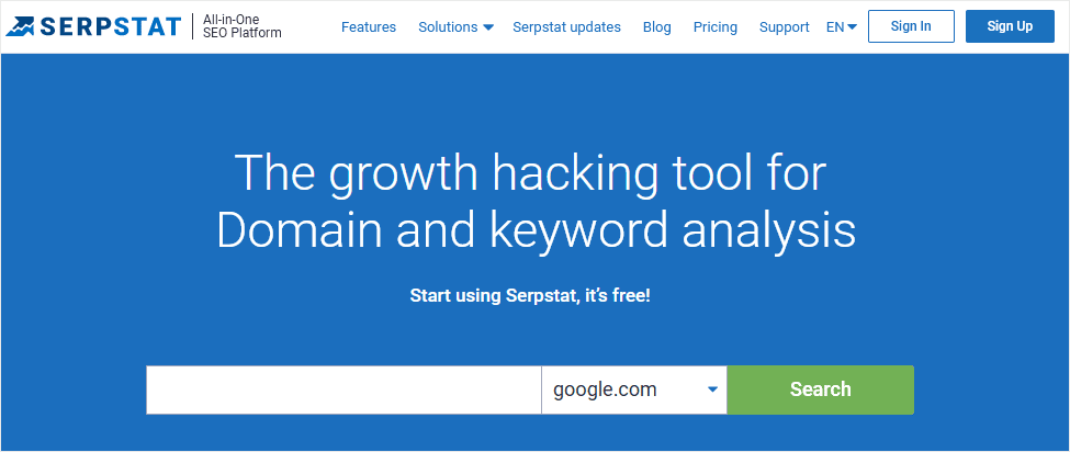 Serpstat SEOランクチェッカーツール