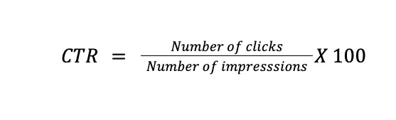 CTR = จำนวนคลิกจำนวนการแสดงผลX 100