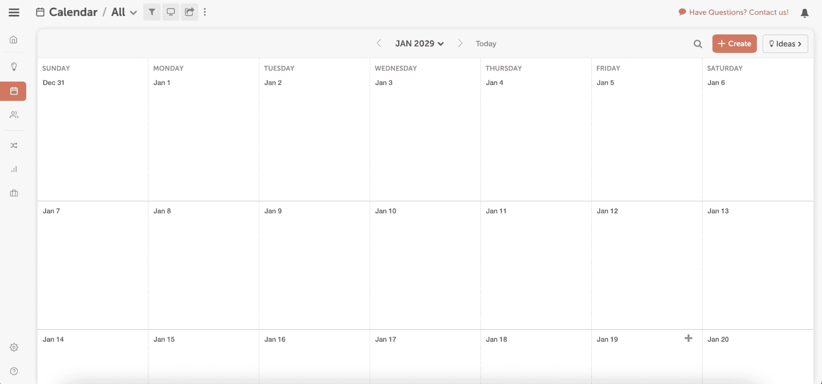 Calendarul de conținut al CoSchedule