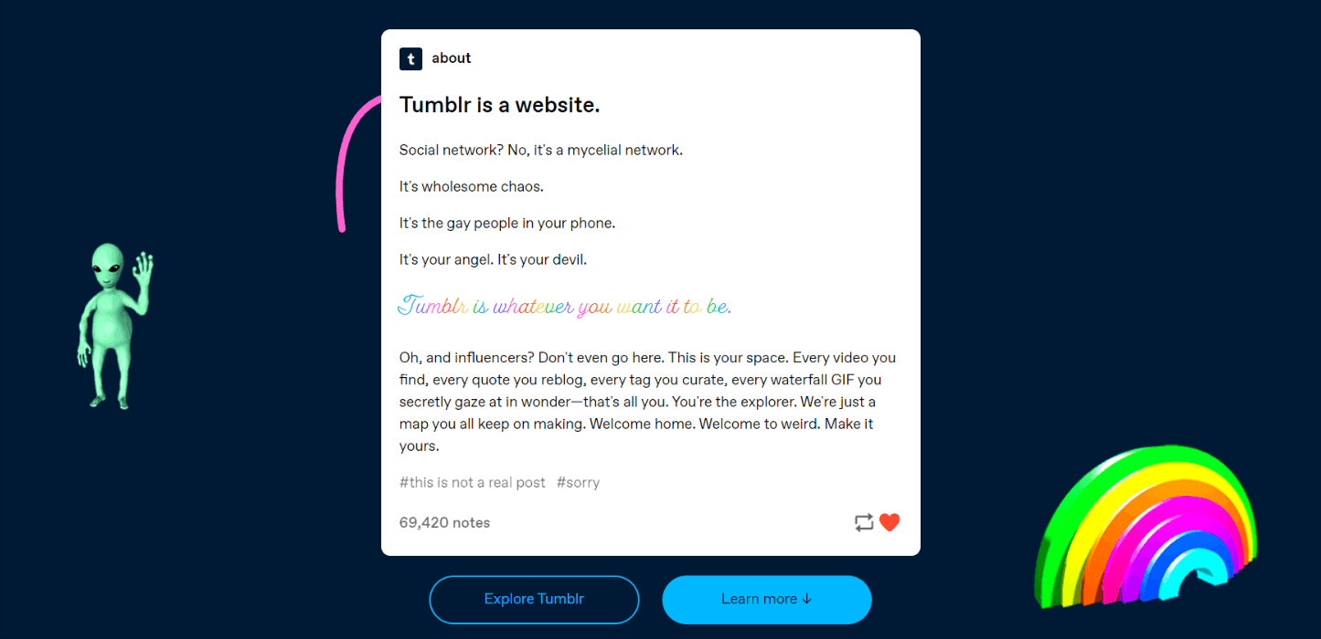 Tumblr tentang kami halaman