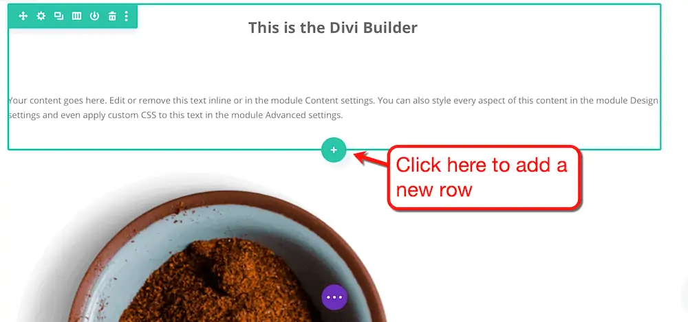 Divi เพิ่มปุ่มแถวใหม่