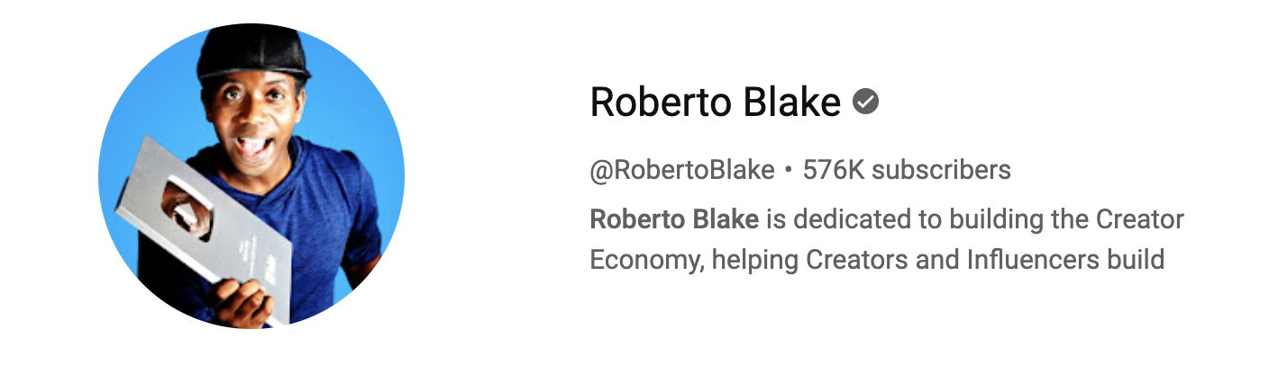 twórca YouTube, Roberto Blake