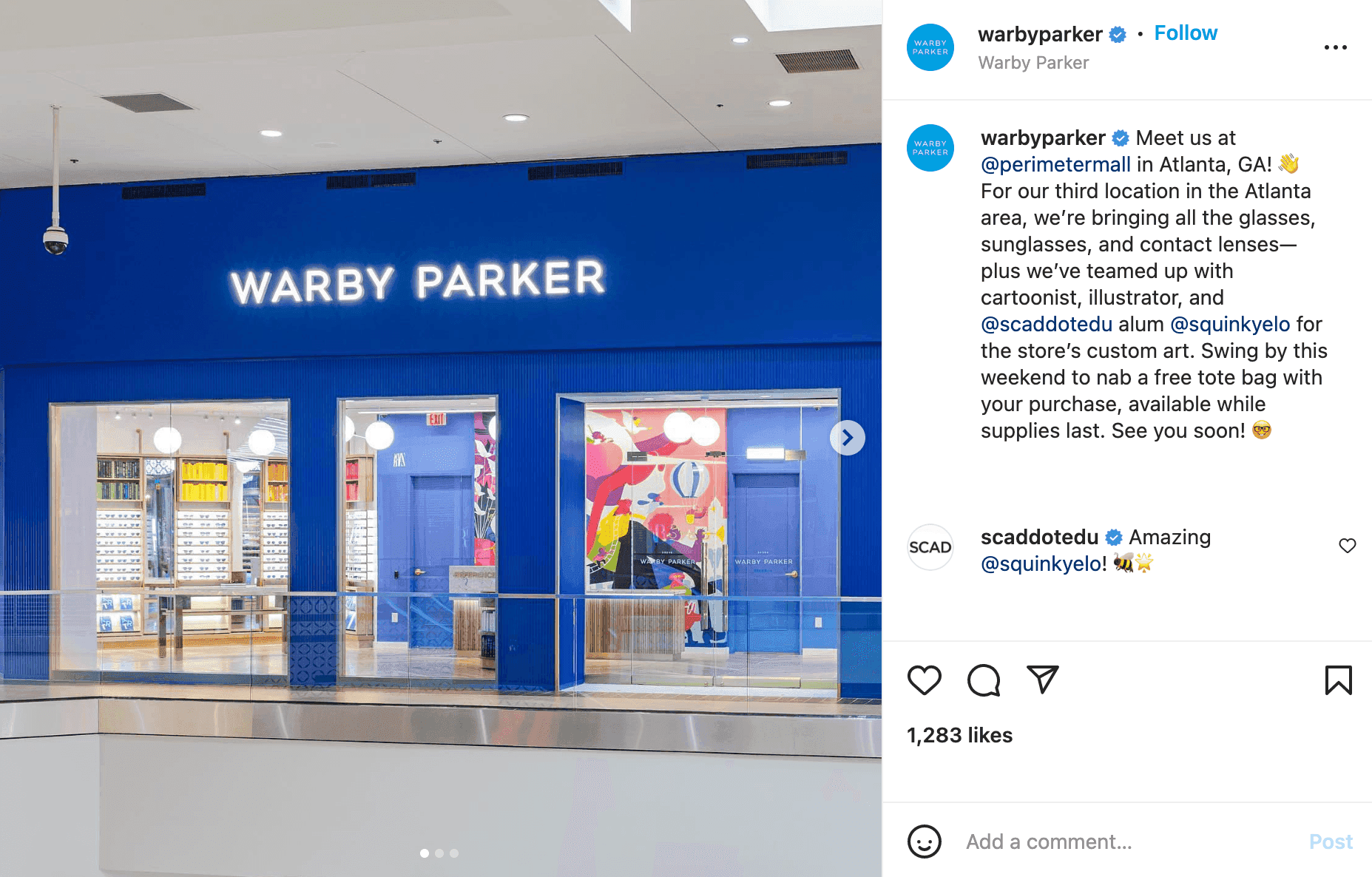 Warby Parker がホストしているライブ イベントに関する Instagram の投稿