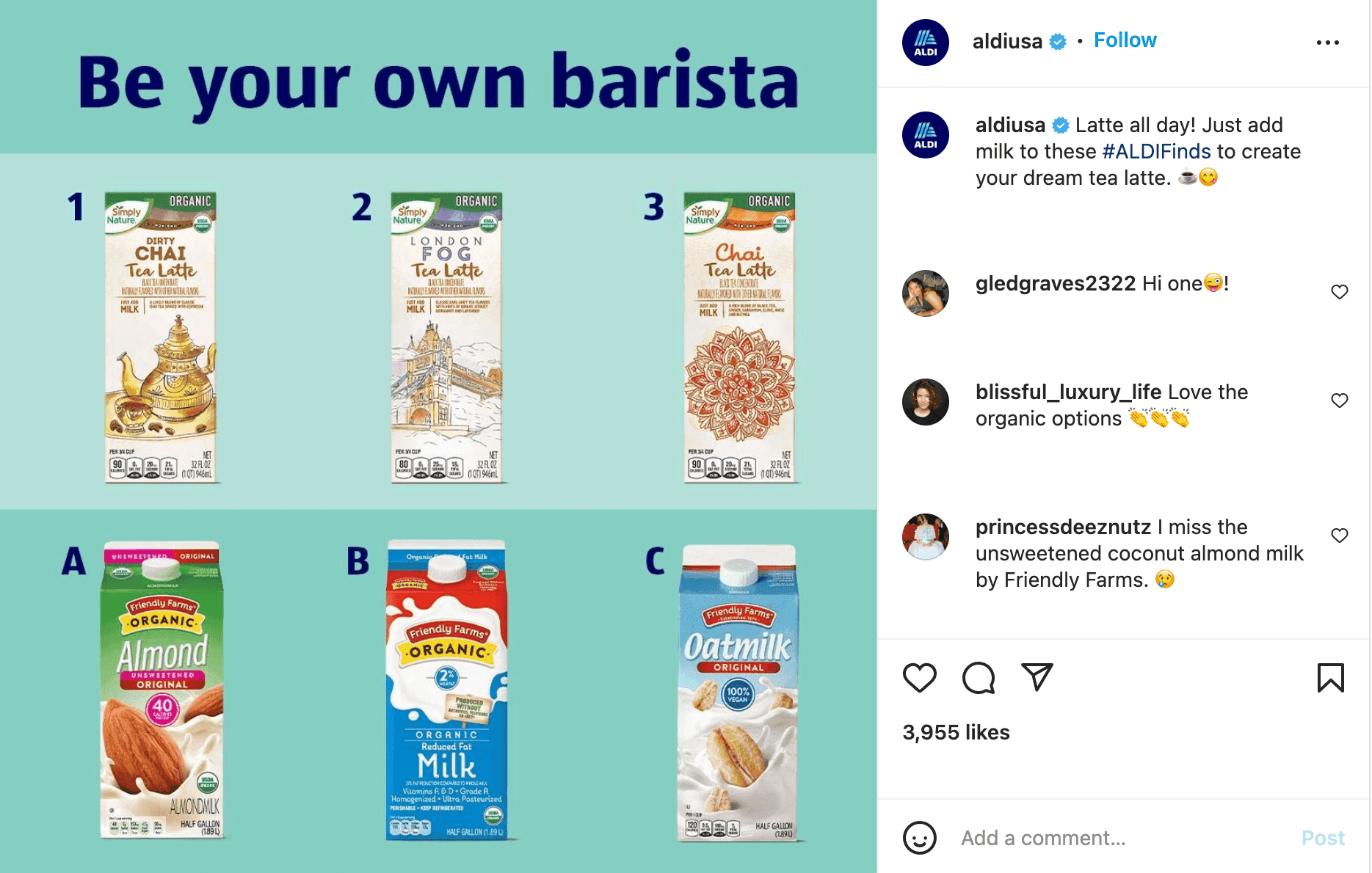 あなた自身のバリスタになる Aldi Instagram 投稿