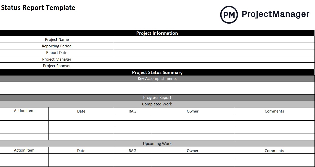 ProjectManager 的免費狀態報告模板