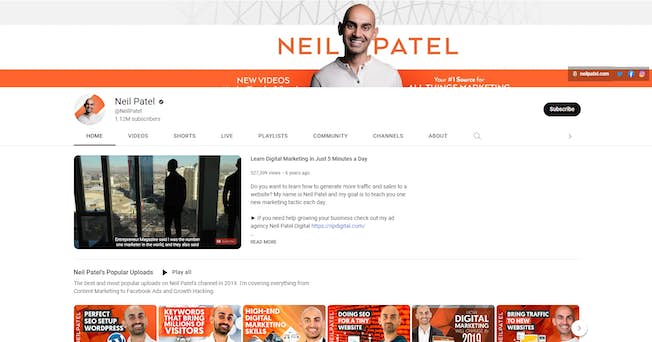 Neil Patel Youtube