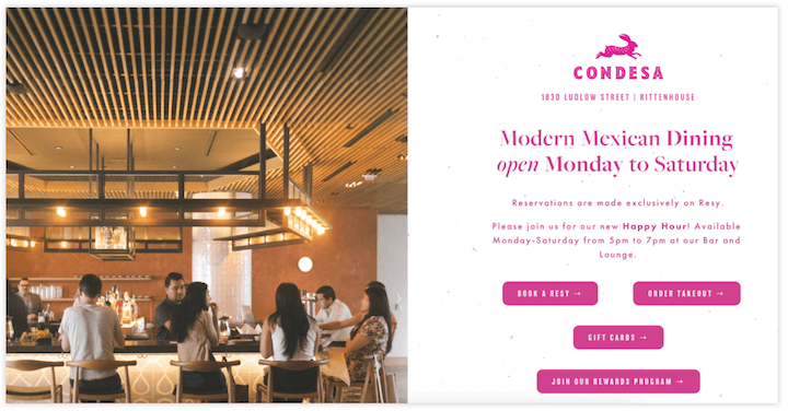 contoh desain website restoran - condesa