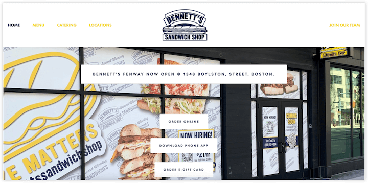 contoh desain website restoran - bennett's