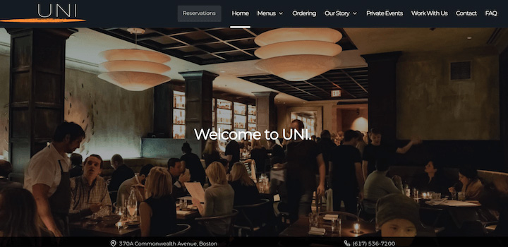 contoh desain website restoran - uni