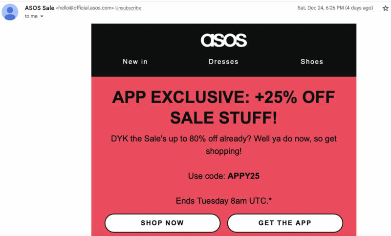 E-mail Marketing ASOS