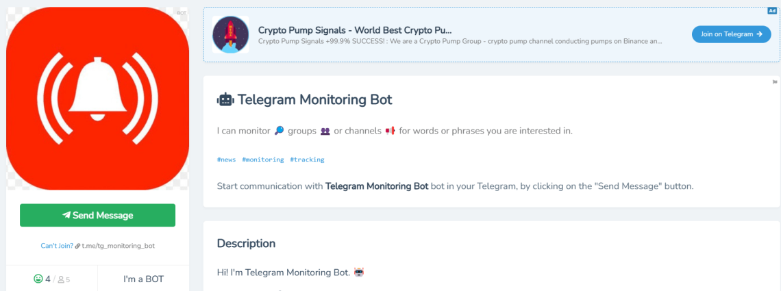 Bot Pemantauan Telegram - Solusi dalam Telegram untuk analisis saluran