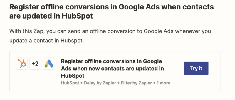 Conversions hors ligne Zapier dans Google Ads 800x340