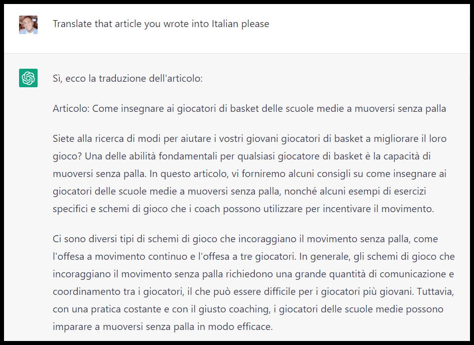 Traduzione ChatGPT