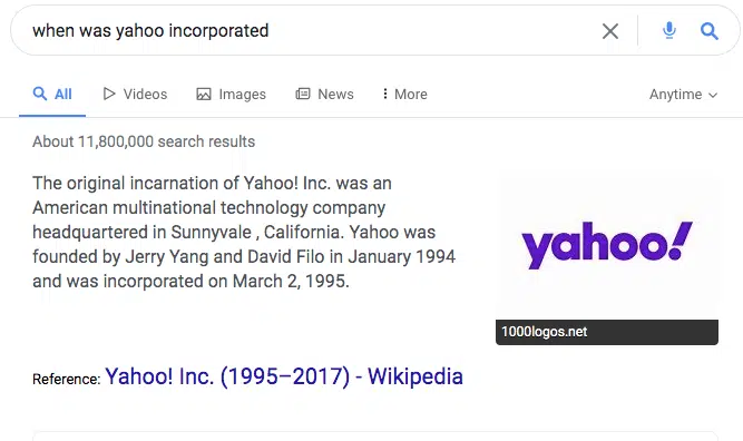 Kapan Yahoo Incorporated