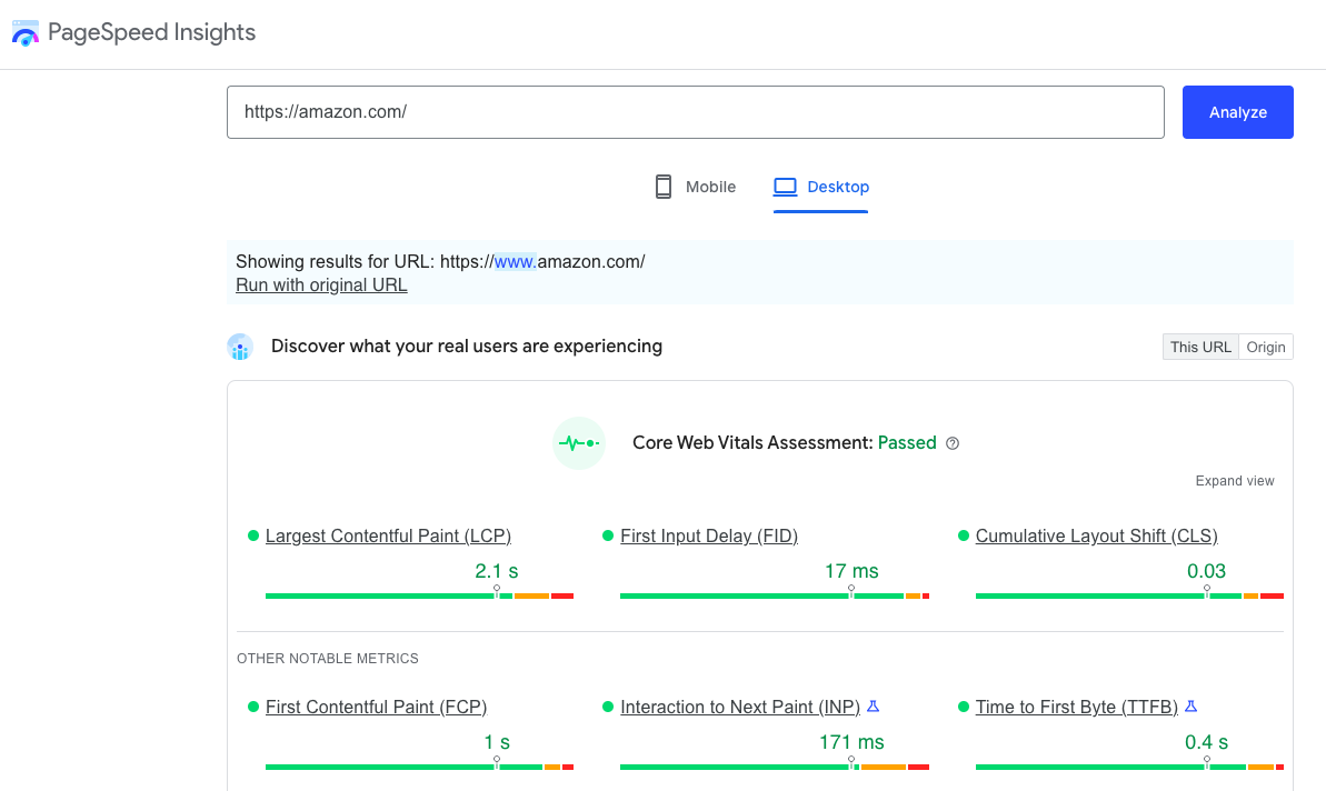 Narzędzie PageSpeed ​​Insights