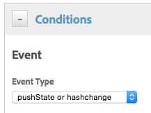 نوع حدث DTM pushState أو hashchange