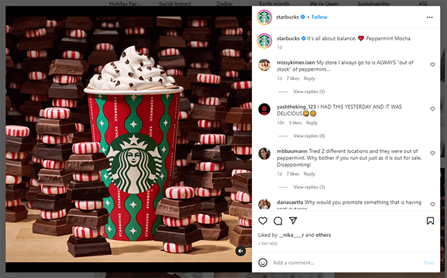 Starbucks Instagram Gönderisi