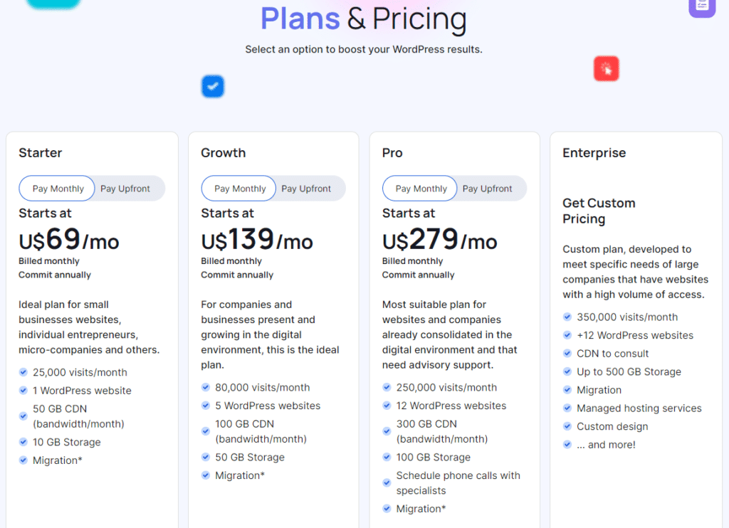 단계 계획 및 가격: 스타터는 $69입니다. 성장은 $139이고 Pro는 $279입니다. 맞춤형 가격 책정도 받을 수 있습니다.