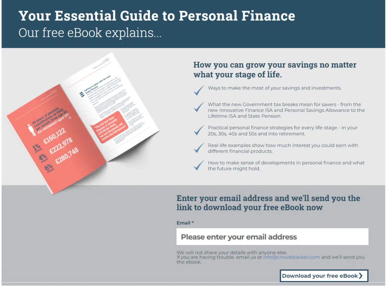 หน้า Landing Page ebook ของ Crowdstacker