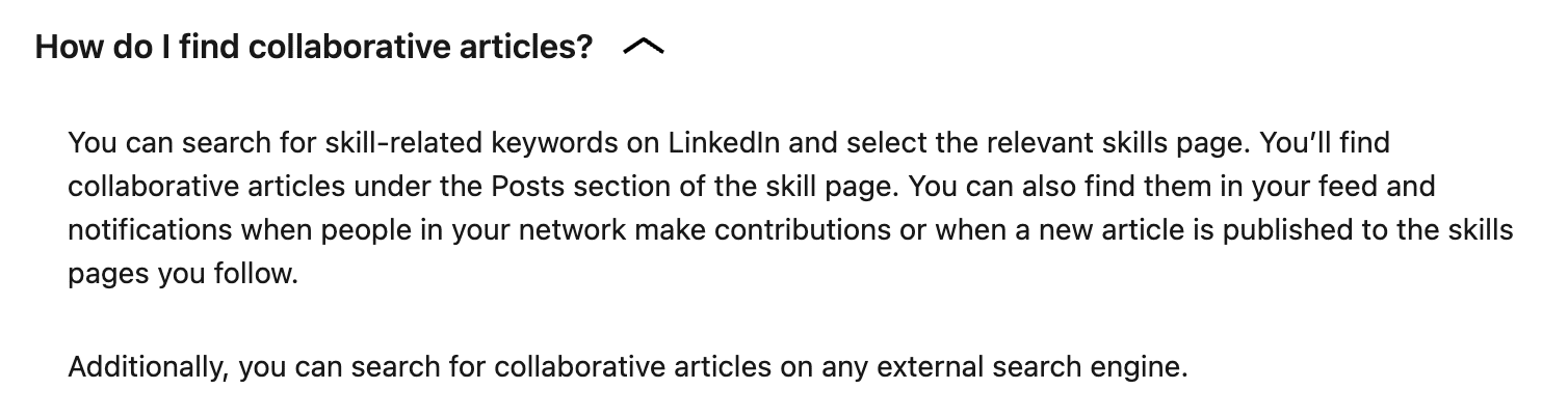 คำถามที่พบบ่อยเกี่ยวกับบทความเกี่ยวกับการทำงานร่วมกันของ LinkedIn