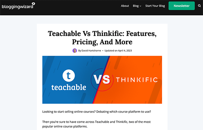 07 Versus publicaciones - Teachable vs Thinkific