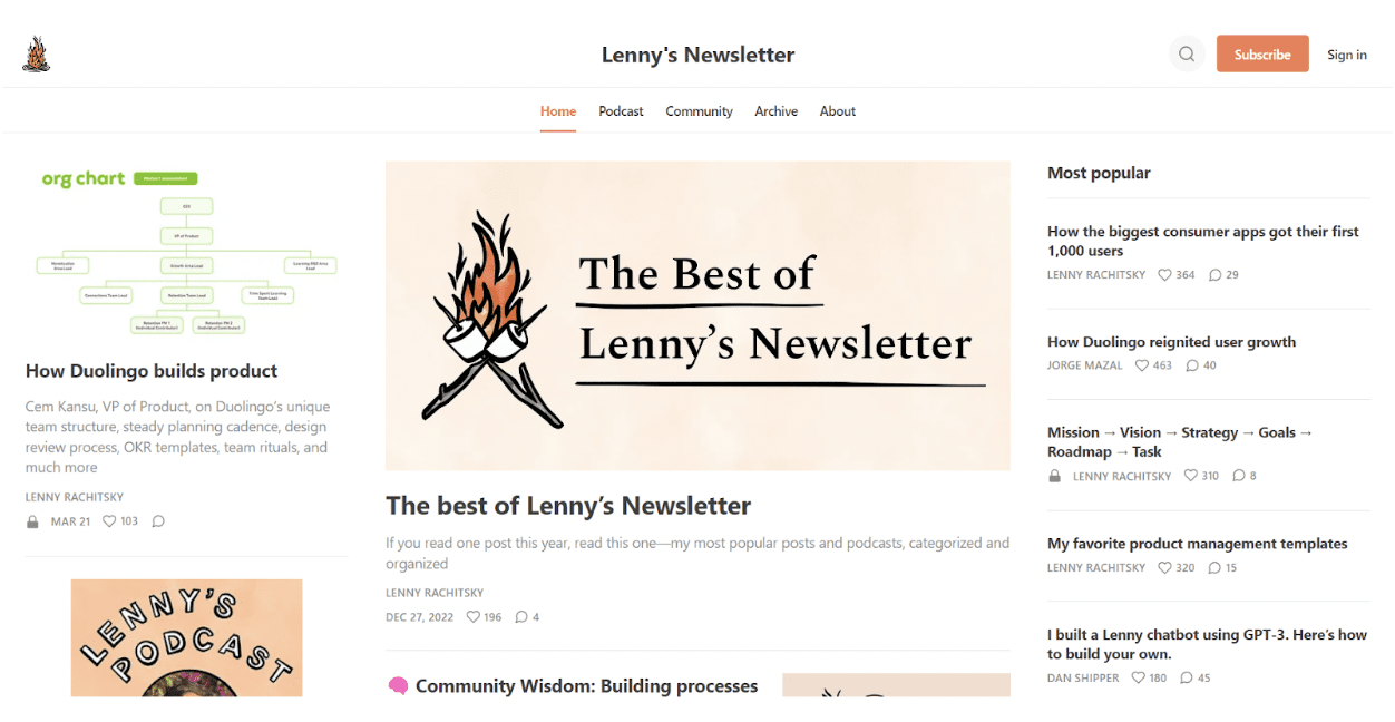 La newsletter de Lenny