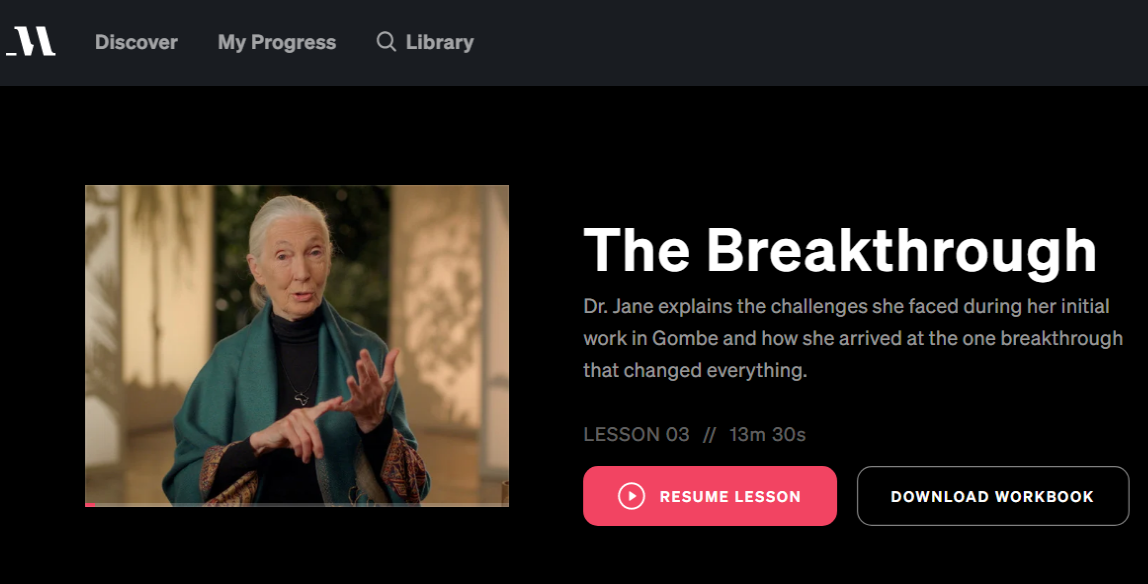 Jane Goodall Conservation Masterclass 검토 - 소개