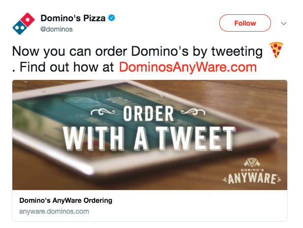 tweet du chatbot dominos