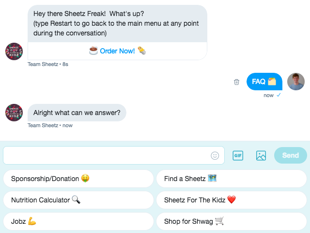 questions de suivi du chatbot de sheetz