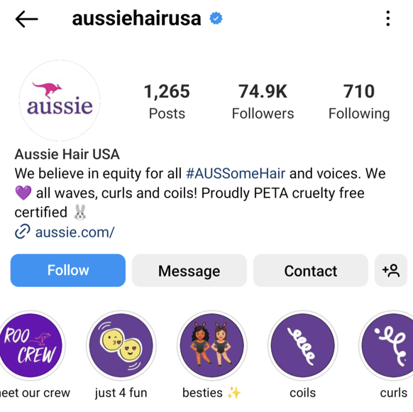 Marca social australiana no Instagram