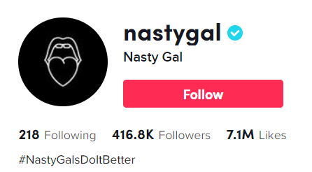 Marca de mídia social Nasty Gal