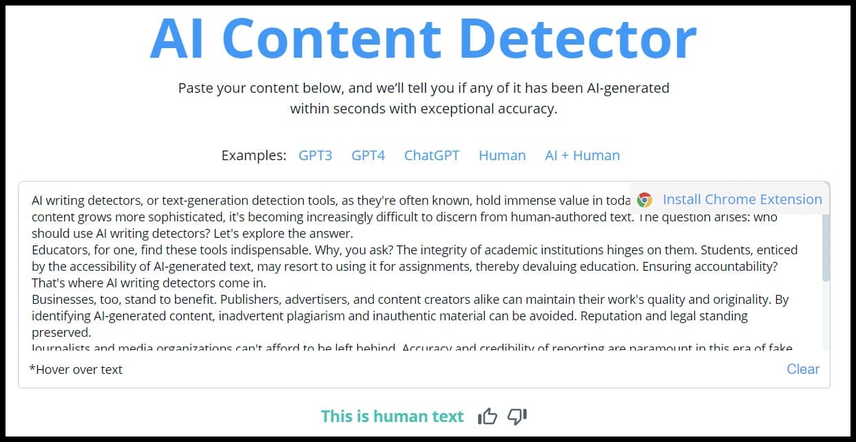 ตัวตรวจจับเนื้อหา AI Copyleaks