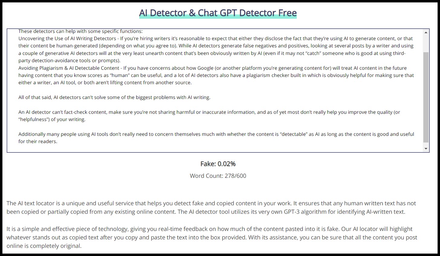 Corrector ตัวตรวจจับเนื้อหา AI