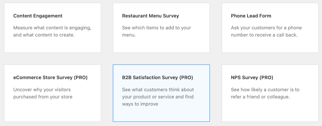 Pesquisa de satisfação B2B UserFeedback