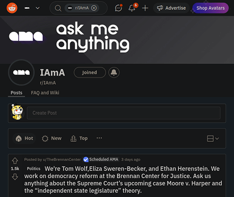 reddit ama subreddit