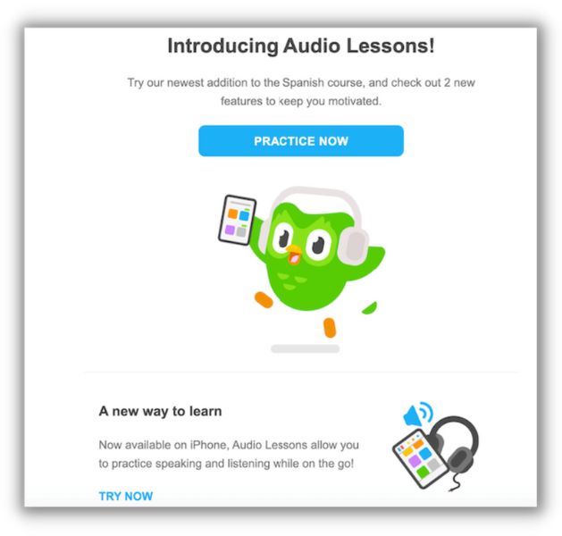 ir al ejemplo de lanzamiento al mercado de duolingo