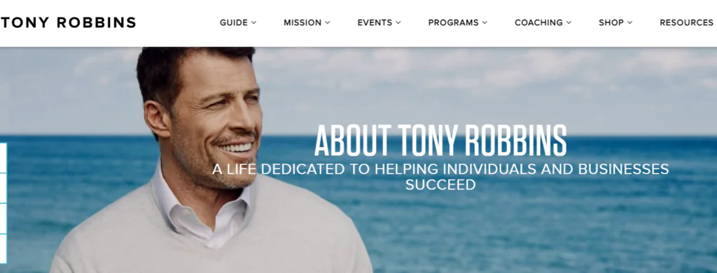 Tony Robbins - yaşam koçları arasında en iyisi kişisel marka bildirimi örnekleri