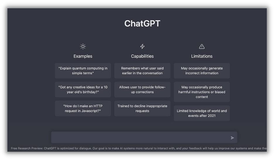 サンプル プロンプトを含む chatgpt ホームページ