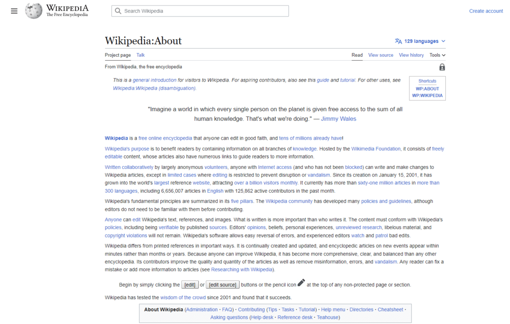 Captura de tela Wikipedia (uma das 6 fontes supostamente respeitáveis ​​que não são exatamente o que parecem ser)