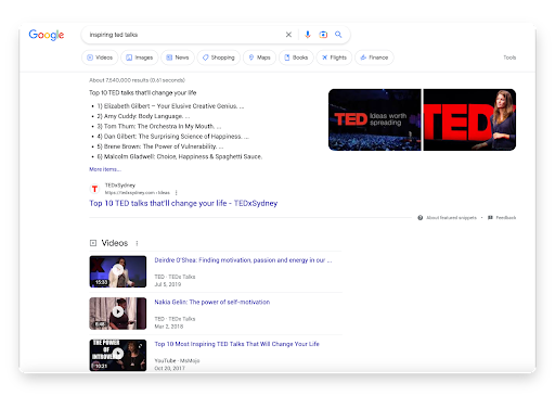 Ted Talks - 비디오 SEO