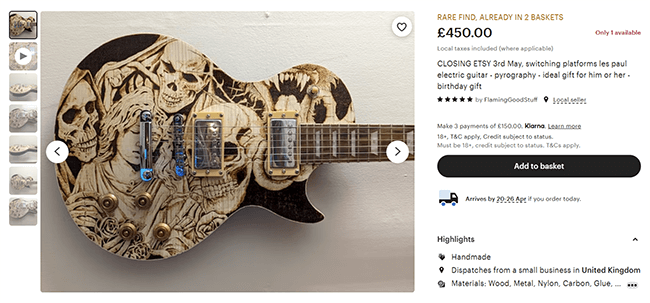 24 Alat musik khusus - gitar gaya Les Paul khusus