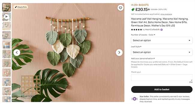 22 Hiasan dinding buatan tangan - hiasan dinding daun macrame