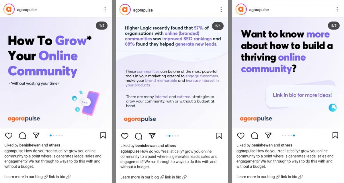 Agorapulse Instagram 帖子轮播