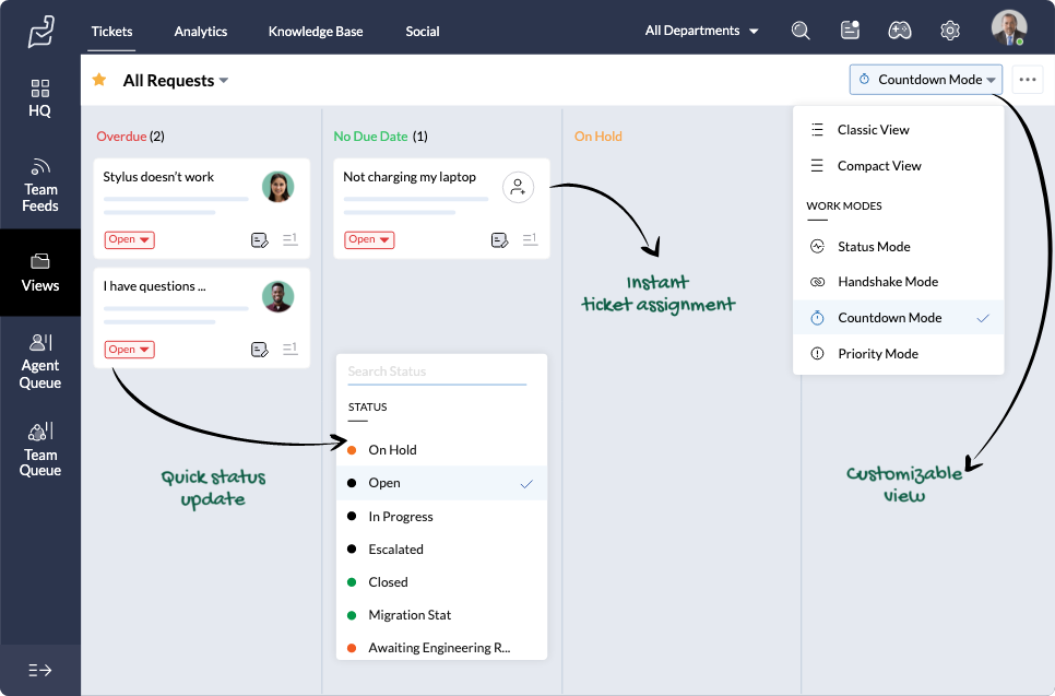 Visualização de uma página de contato dentro da plataforma do Freshdesk