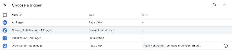 Tipi di trigger in Google Tag Manager