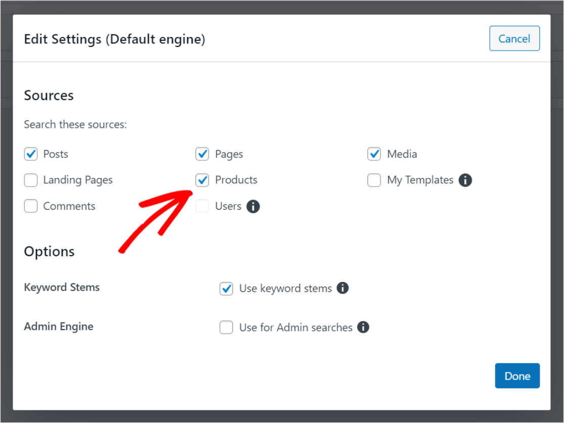 การตั้งค่าหน้าผลการค้นหา SearchWP WordPress - ผลิตภัณฑ์