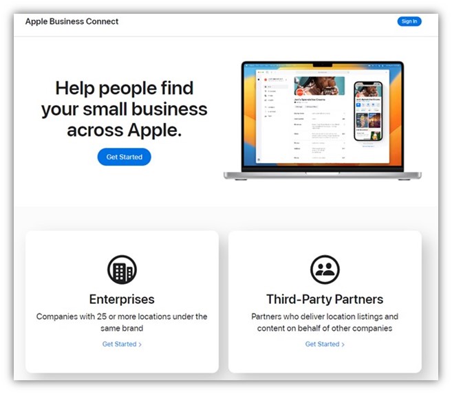 醫生評論網站 - Apple Business Connect 示例