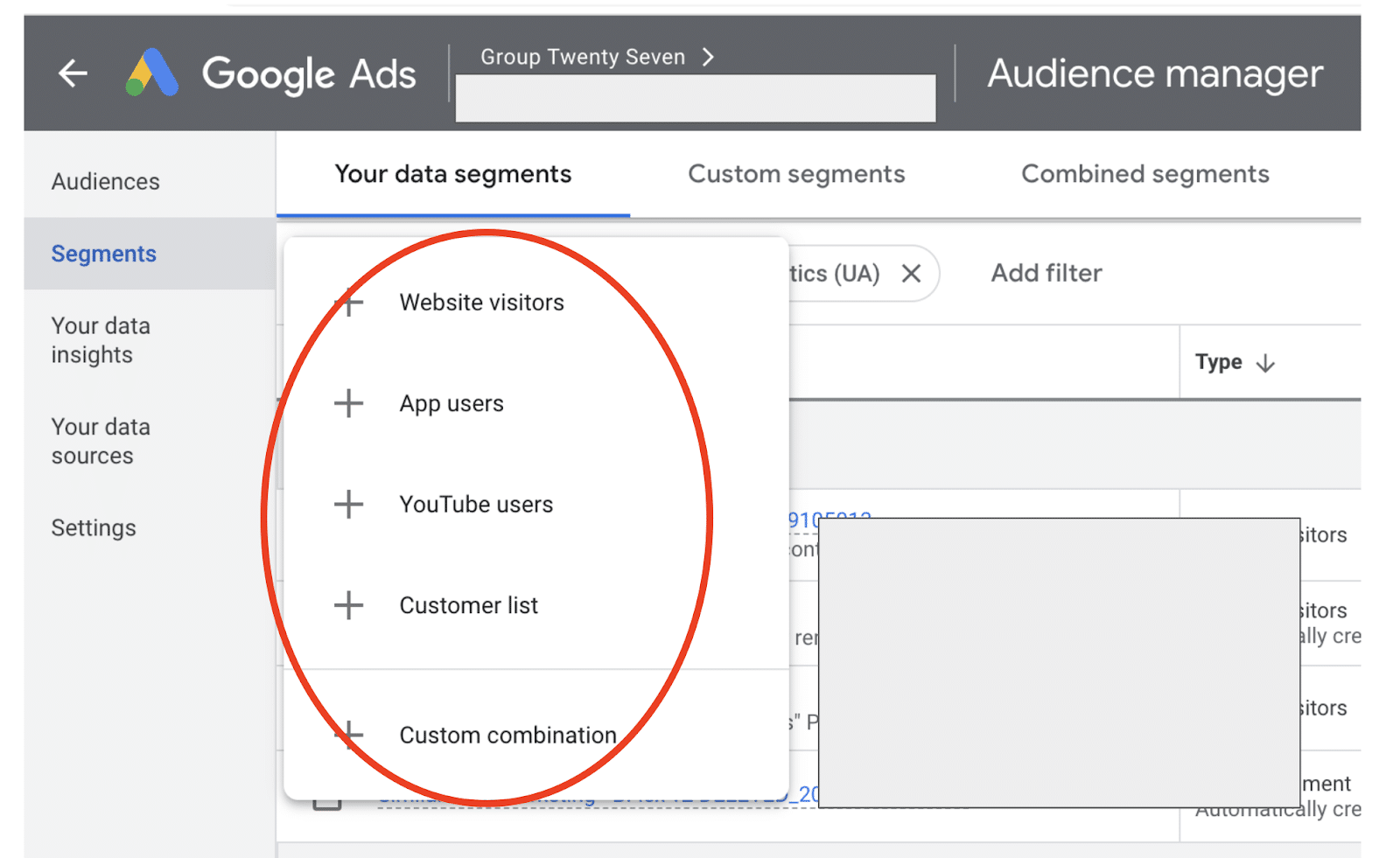 Google Ads – segmenty odbiorców