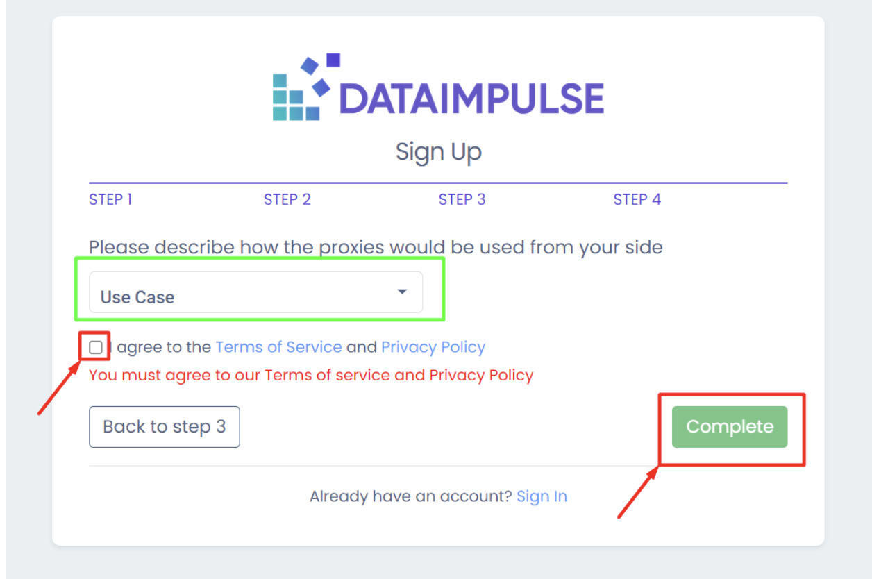 Вариант использования DataImpulse