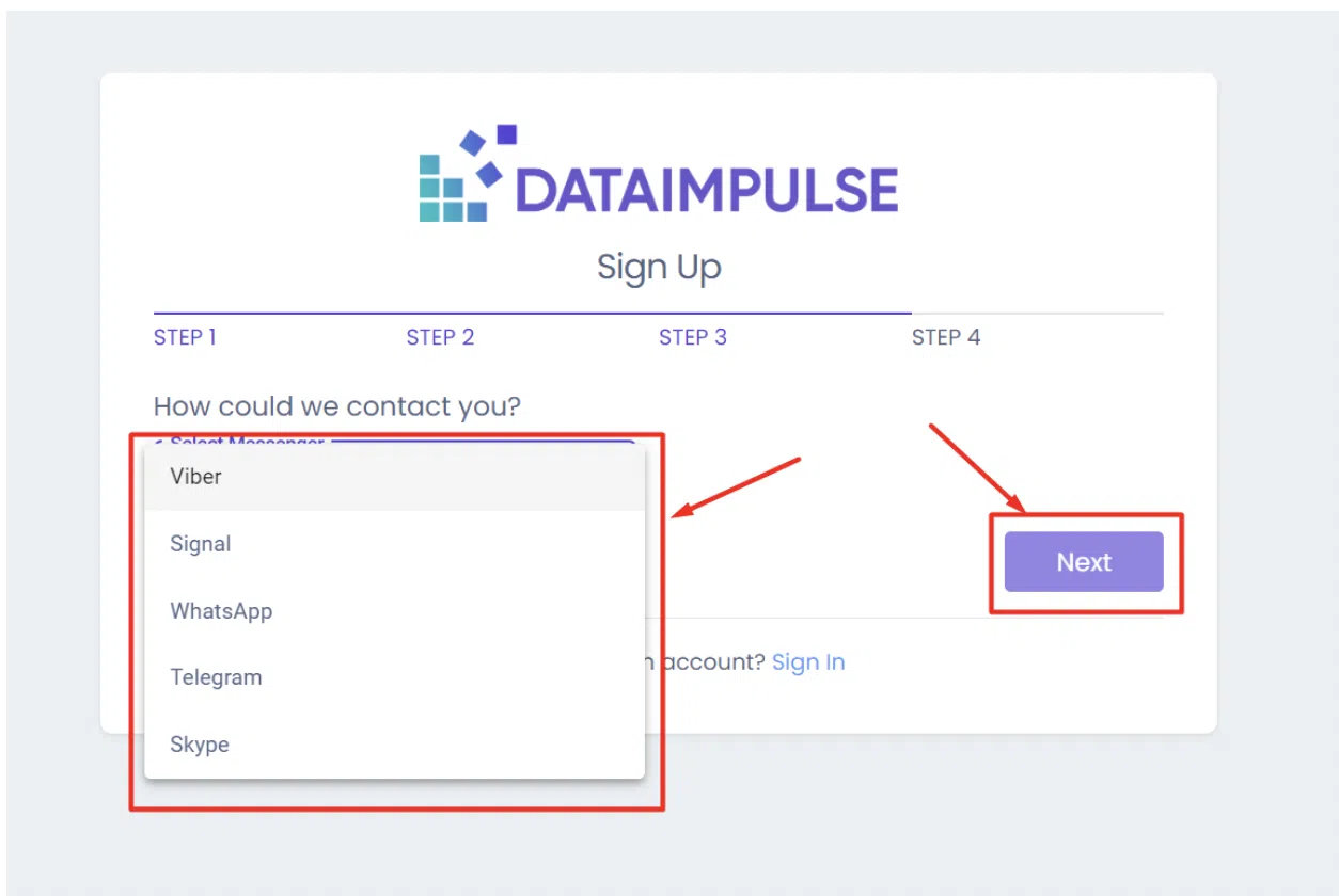 Контактный метод Dataimpulse